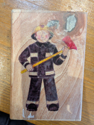 Stempel Nation Feuerwehrmann Gummistempel für Kunsthandwerk 7,5 cm x 5 cm