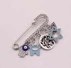 Jewish Baby Boy Stroller Pin With Star Of David, Evil Eye Charm — photo 3
