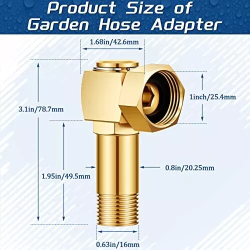 2 Pieces Hose Reel Parts Fittings Garden Hose Reel Parts Adapter Brass