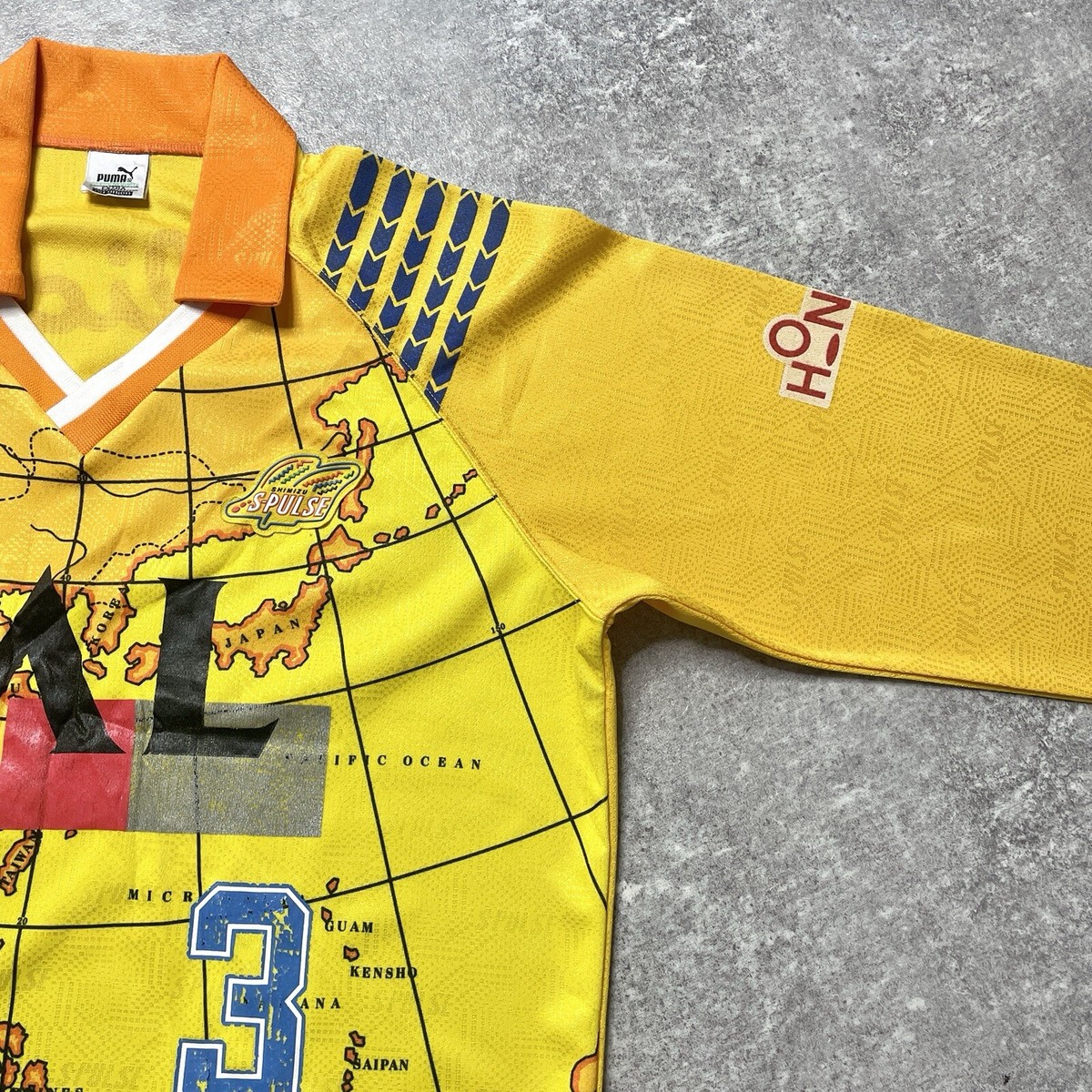 PUMA SHIMIZU S-PULSE 長袖シャツ Lサイズ 黒 1992-97 Shimizu S Pulse Puma Home L/S Player Issue Cup match