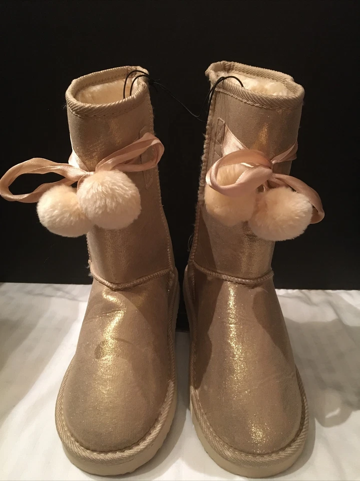 NUEVAS Botas Josmo Niñas Imitación Gamuza Pom Piel Sintética Talla 3 Foto 3 de 4