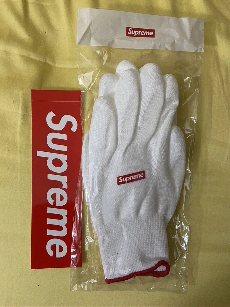 Gants caoutchoutés Supreme FW20 NEUF blanc d'exploitation. Autocollant avec achat 