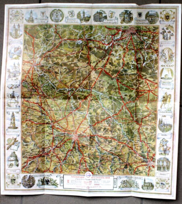 7398d Esso Aerial Map for Drivers Plan 18 between Spree and Saale Saxony