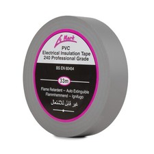 Pack Of 8 Rolls Of Le Mark PVC Electrical Insulation Tape 19mm x 33m Grey