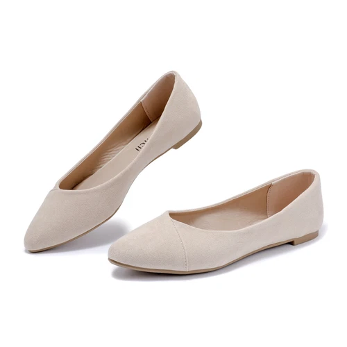 Damen-Ballerinas klassische runde Zehenpartie Anzugschuhe lässig bequem - Bild 15 von 32