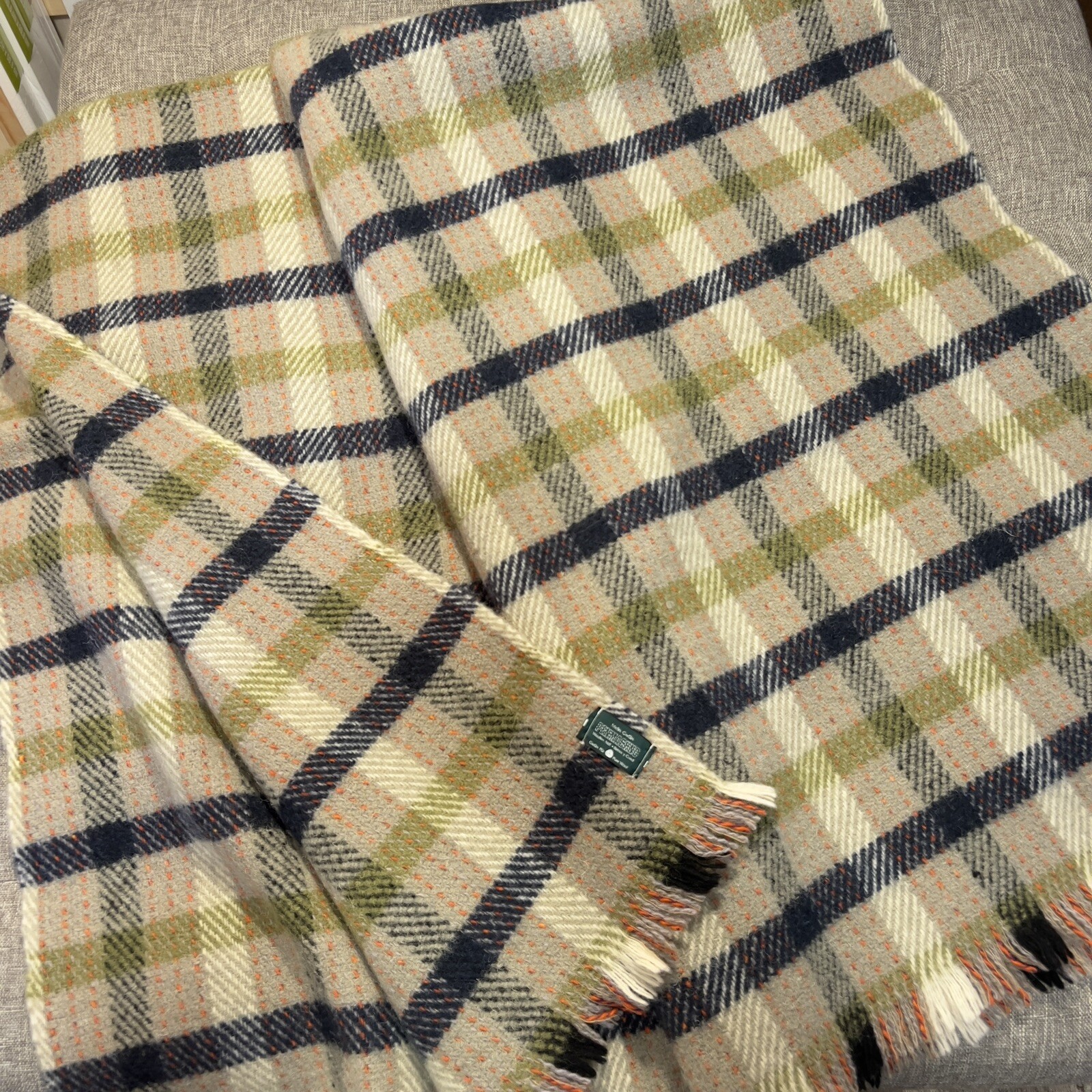 Melin Gwlân Wool Blanket Penmachno Woolen Mill Wales Large Plaid Throw Blanket
