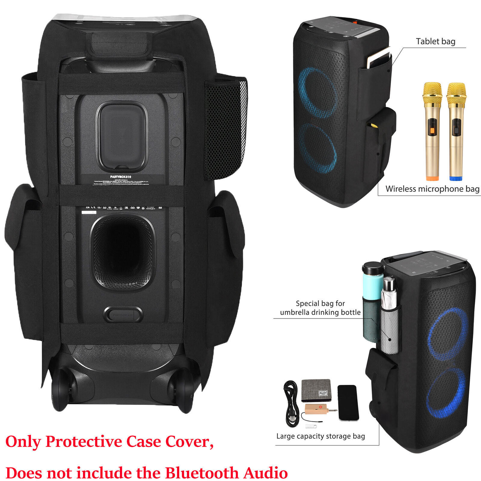 Protective Cover Black Shockproof Sleeve for JBL Partybox 310 Bluetooth  Audio