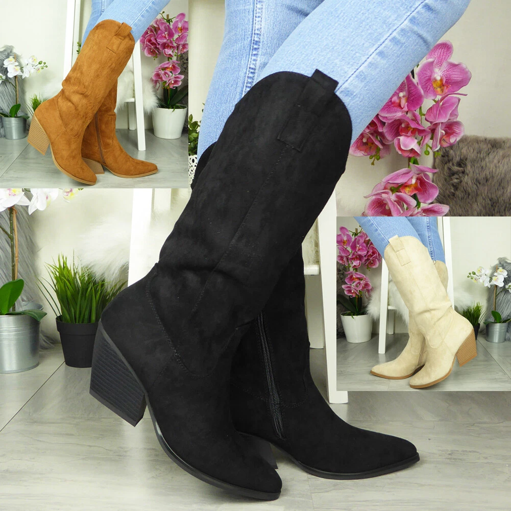 Ladies mid hotsell calf cowboy boots