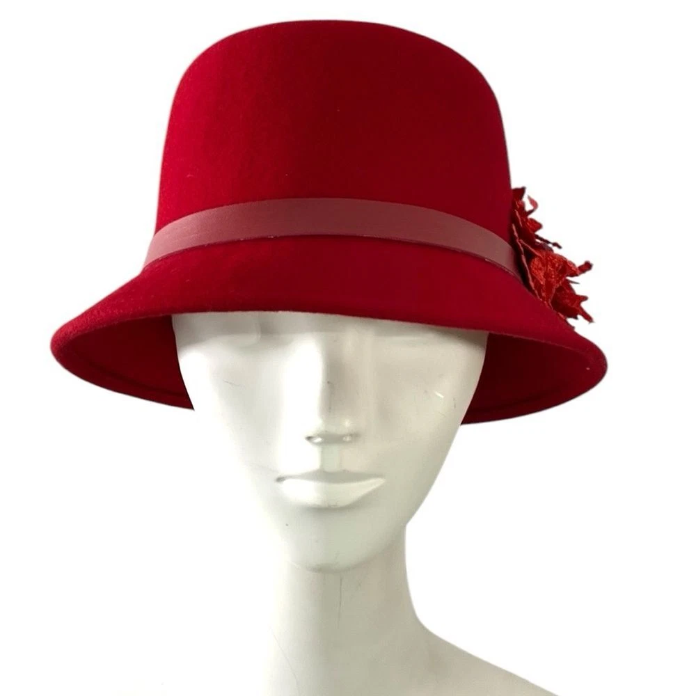 Cloche Red Vintage Hats for Women for sale | eBay display picture 3