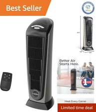 Efficient 1500W Tower Heater with Digital Control, Oscillation & Quiet Operation