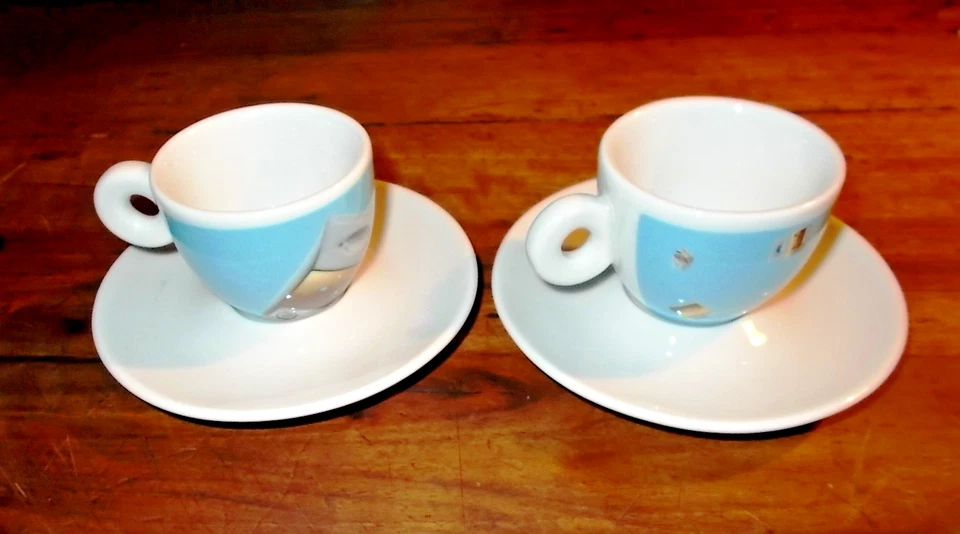 ILLY Collection 2 tasses à expresso NORMA Jean Flight 2002 avec soucoupes TBE - Photo 2/4