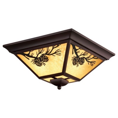 Douglas - 3 Light Outdoor Flush Mount In Rustic Style-7 Inches Tall and 14