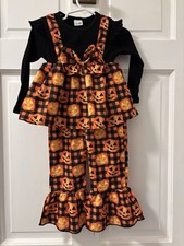 Infant Girls 2 pc Halloween Pumpkin Outfit 12- 18 months EUC