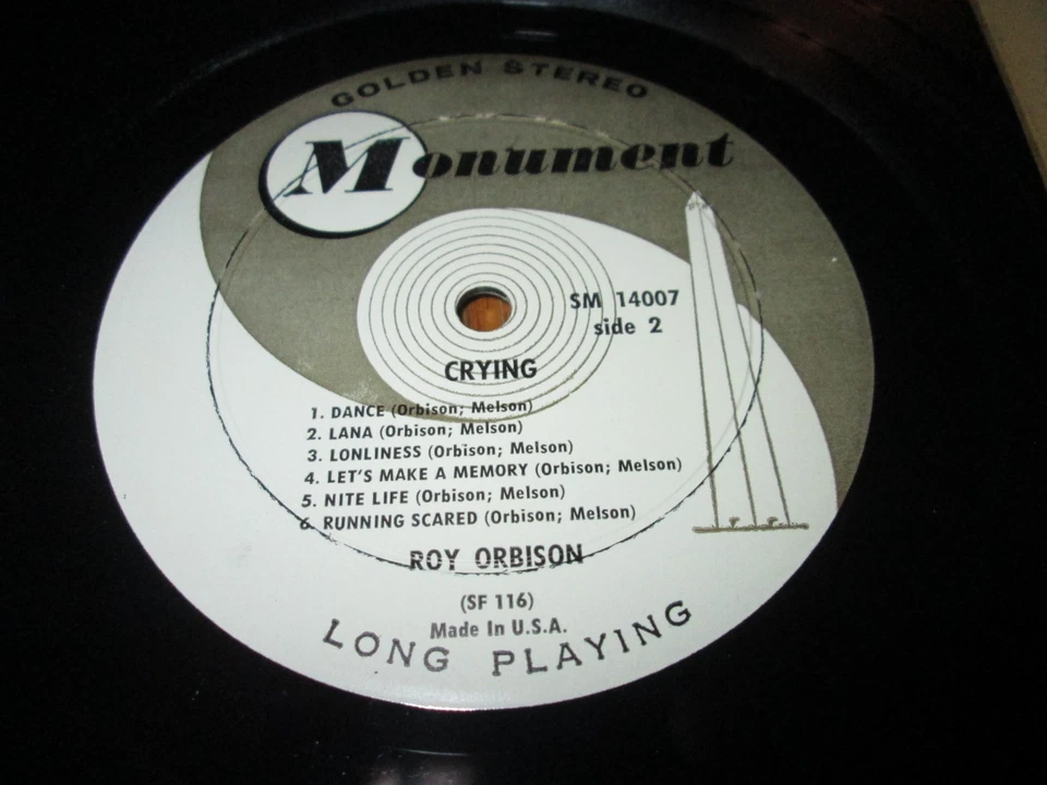 ROY ORBISON CRYING LP NM/EX- US MONUMENT STEREO VINYL 1962 - Image 3 of 4