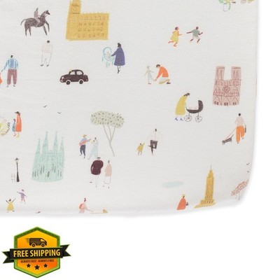 Pehr Crib Sheet Explore The World Organic Cotton Breathable Snug Fit