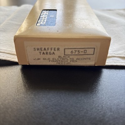 NOS Sheaffer Targa 675 Regency Stripe Fountain Pen 14K Medium Nib Original Box