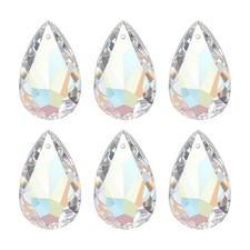 PATIKIL K9 Crystal Teardrop Pendants Oval Beads, 38mm, Electroplating Purple
