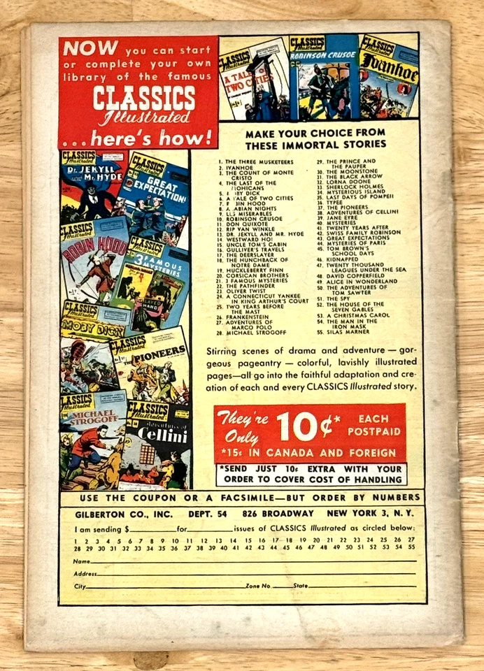 Classics Illustrated SONG OF HIAWATHA #57 HRN 55 1st Edition Comic Book GOOD - Image 3 of 4