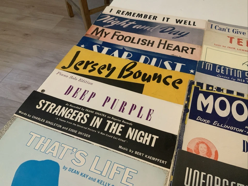 Sheet Music Lot Standards 21 Songs Classics  Sinatra Ellington Carmichael Garner - Image 2 of 4