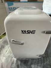 YASHE Mini Fridge, 4 Liter/6 Cans Small Fridgerator for Bedroom, AC/DC white