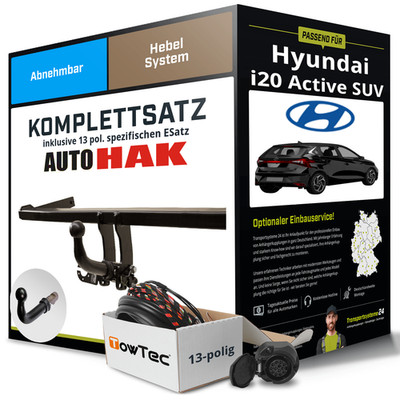 Anhängerkupplung abnehmbar für HYUNDAI i20 Active SUV +E-Satz NEU