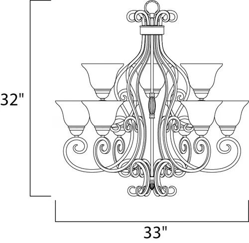 Maxim Lighting 12207FIOI Manor 9-Light Chandelier in Oil Rubbed Bronze - Picture 2 of 2