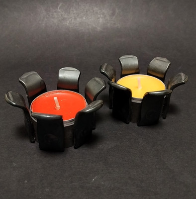 Handmade Forged Boda Smide Sweden Metal Candle Holders
