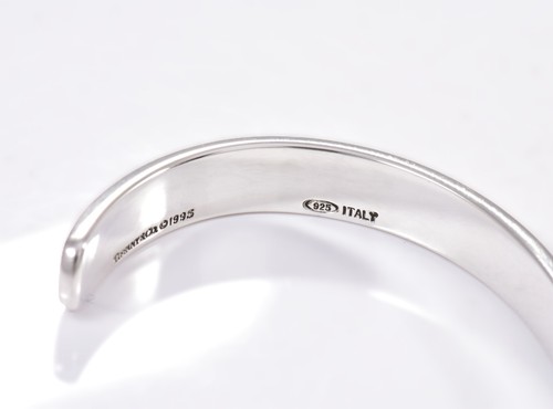 Size XL Large 7.25" Tiffany & Co Silver Atlas Roman Numeral Cuff Bracelet Bangle - Picture 6 of 7