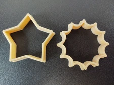 Star & Starburst Cookie Cutter Outline 1.5" NEW Great for Play Doh Clay