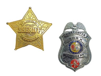 USA Sheriff Lincoln County   Miniatur Badge (Göde, 12 g) + Montebello Fire Dept.