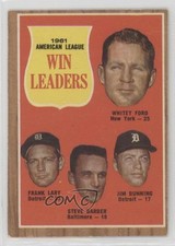 1962 Topps League Leaders Whitey Ford Frank Lary Steve Barber Jim Bunning kk4