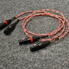 1pair occ Silver balance XLR female to rca male Audio Cable carbon fiber plugs