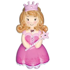 Child Princess Girl Pink  Personalized Christmas Tree Ornament