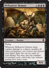MTG Hellcarver Demon - Foil, Rise of the Eldrazi, Moderately Played, English
