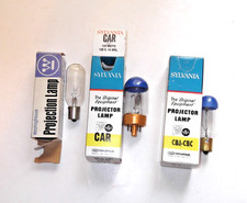 Sylvania CAR CBJ-CBC Lot of 3 Slide Projector Lamp Bulb Blue Top Westinghouse