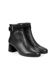 Image of Geox Ankle Boots "Calinda" Real Leather Size 5 UK Black.