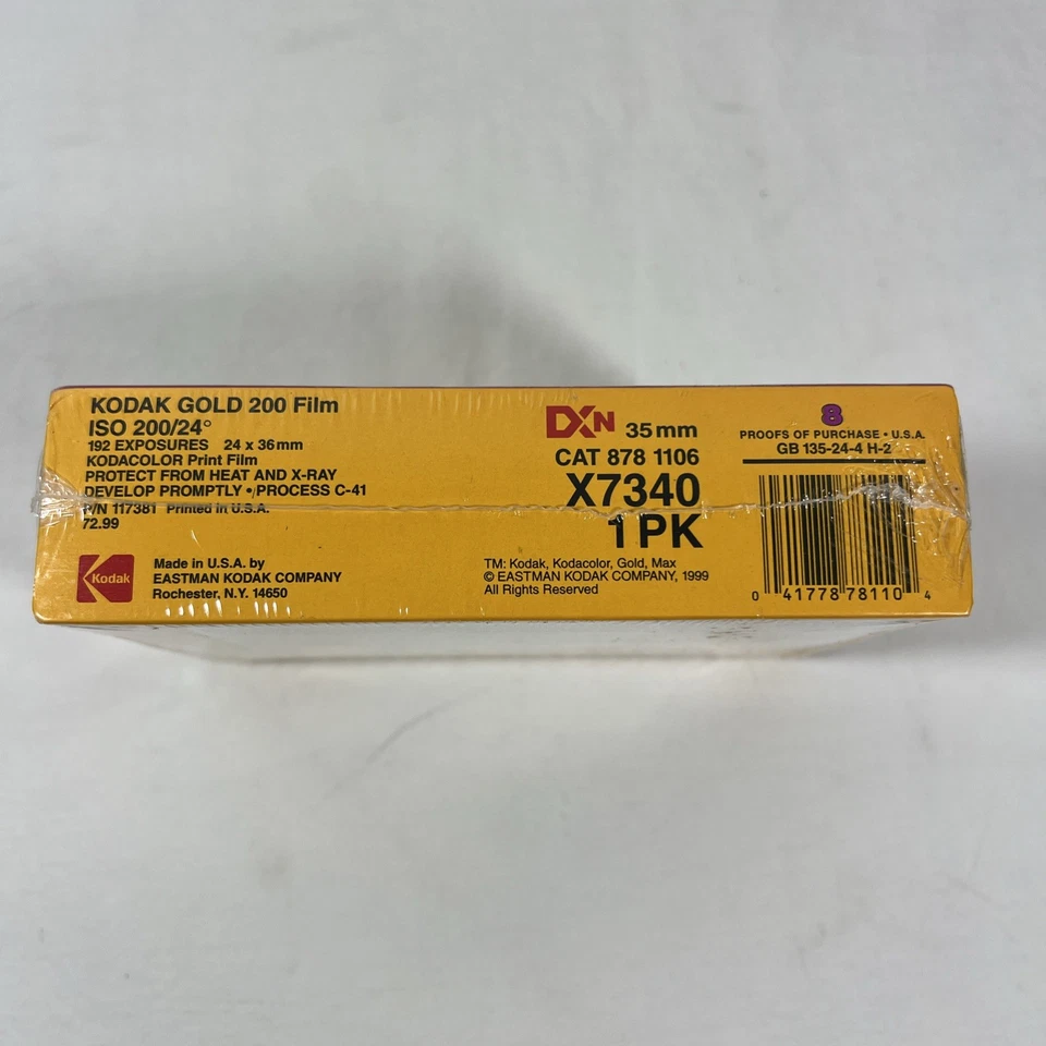 (NEW) 8 Pack Kodak Gold 200 Speed 24 Exposure 35 mm Film NIB Exp 07/02  - SEALED - Image 2 of 3