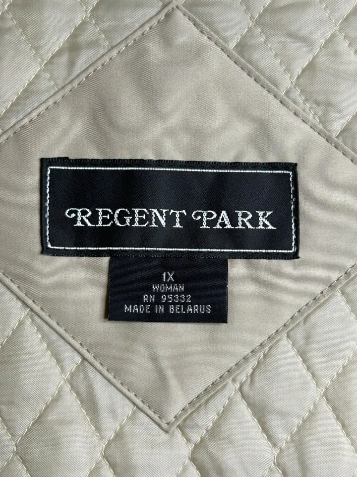 Abrigo de lluvia Regent Park Trench forro con cremallera y capucha para mujer talla 1X beige Foto 3 de 4