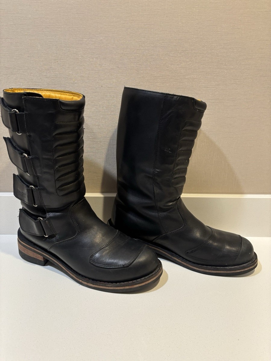 レザー ブーツ 9.5 Guide Gear 13-inch Black Leather Biker Boots with Full Leather