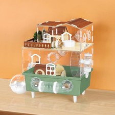 Acrylic Hamster Cage Chew Proof Hamster Habitat Large Hamster Enclosure,2 Colors