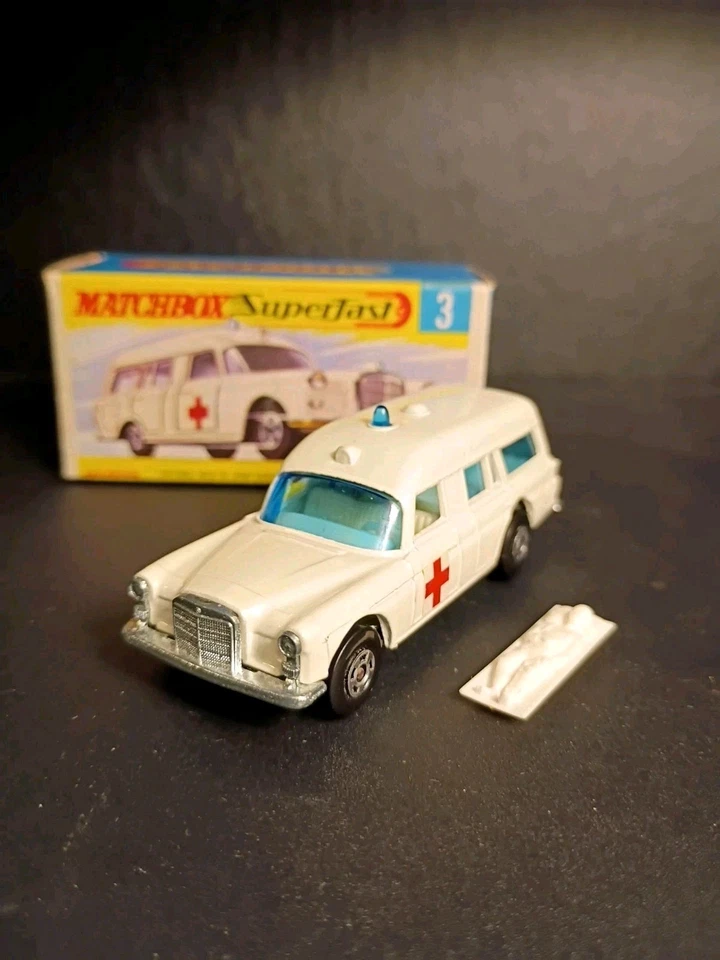 Matchbox SF "MINT" #3 Mercedes Benz Binz Ambulance 1967 Crisp Early Orig H Box - Image 4 of 4