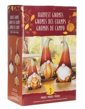 New Set of 3 Resin Fall Harvest Gnomes Home Decor Pumpkin Autumn Thanksgiving