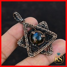 Copper Labradorite Stone Elegant Birthday Wire Wrapped Star Wife Pendant Jewelry