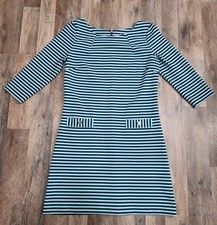 Lilly Pulitzer Charlene Stretch Dress Tropez Blue Ottoman Stripe Large
