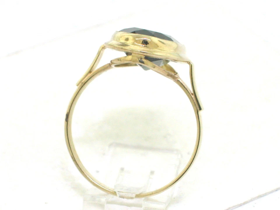 Ring 333 Gelbgold 8Kt Gold synth. Spinell Turmalin oval facettiert 1970er Jahre - Bild 3 von 4