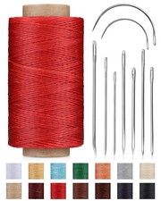 DIUDUS 218 Yards Upholstery Thread Heavy Duty, Waxed Leather Red