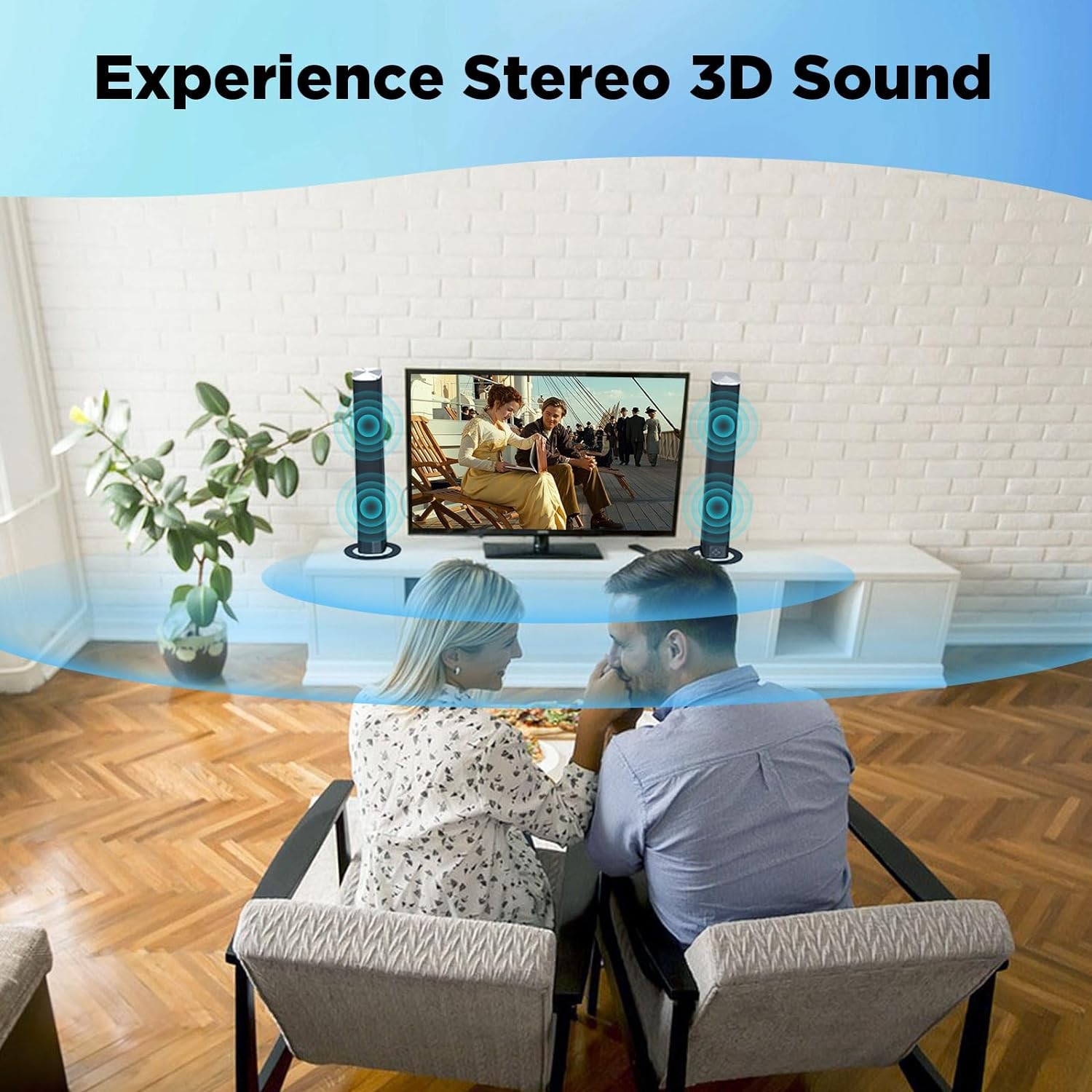 Assistrust Wired & Wireless Sound Bars for TV, Bluetooth 5.0