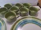 Melmac Set  LENOX WARE ST LOUIS Avocado And Blue 14 pieces Rare Unused — photo 4