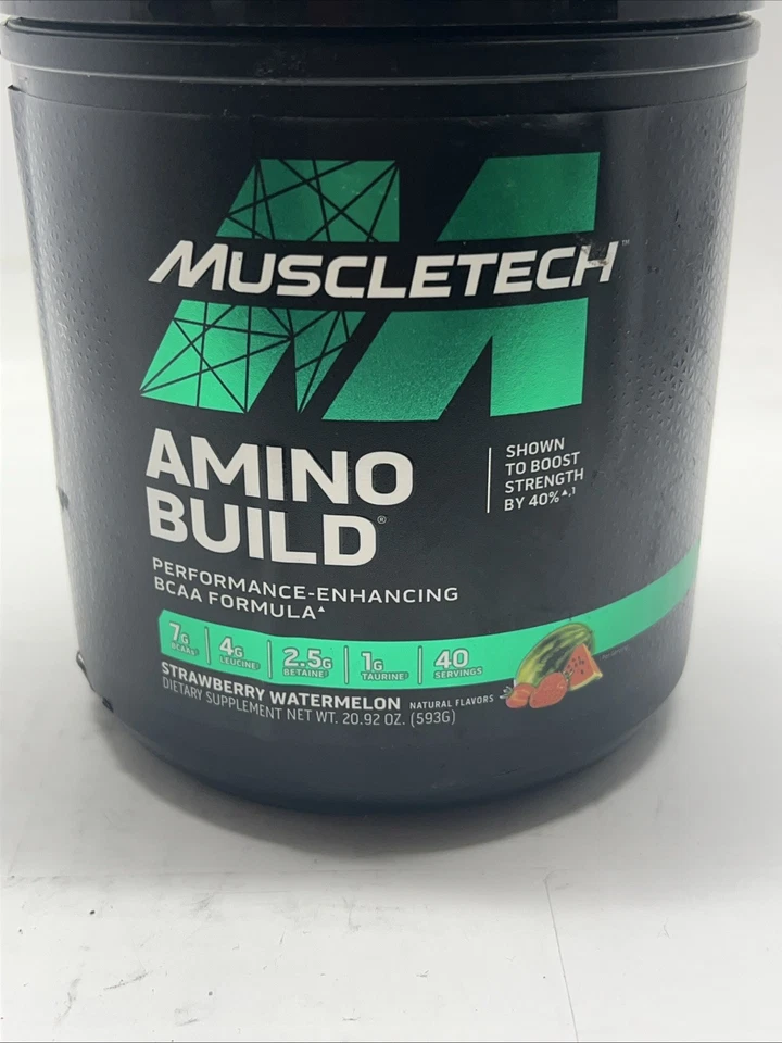 Amino Build, sandía fresa, 20,92 oz (593 g) caducidad 1/2026 Foto 2 de 4