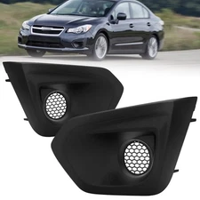 PAIR Fog Light Lamp Cover Bezel Textured Black For Subaru Impreza 2012 2013 2014